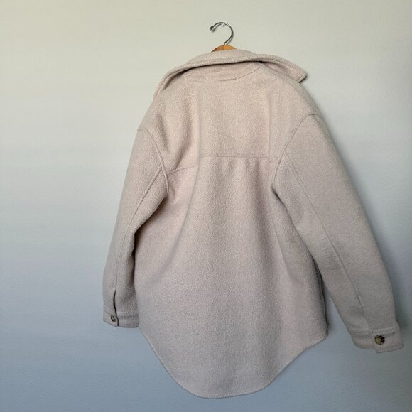 Jackson Rowe Sherpa Shacket Coat In Color Cream, Womens Size Medium - Picture 8 of 8